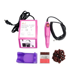 LILYS PET 20,000 RPM Light Type Professional Electric Nail Art Salon Drill Glazing Fast Machine,Electric Nail Art File Drill with 1 Pack of Sanding Bands (Pink)