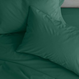 Catherine Lansfield Easy Iron Percale Standard Pillowcase Pair Dark Green