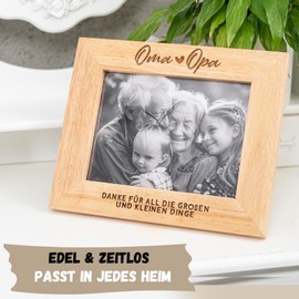 kupi Gift Set Grandma and Grandpa Gifts | Picture Frame with Engraving | Christmas Gifts for Grandparents | Gift Photo Frame + Keyring