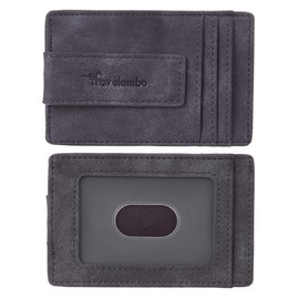 Travelambo Money Clip for Men Magnetic Front Pocket Wallet Slim Wallet Minimalist Card Holder RFID Blocking (Deep Grey)