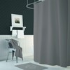 Tropik Home Narrow Width, Extra Long Grey Bathroom Fabric Shower