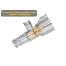 Lazardo Set of 2 angle valves made of stainless steel angle regulating valve display ror blue outlet 3/8 inch