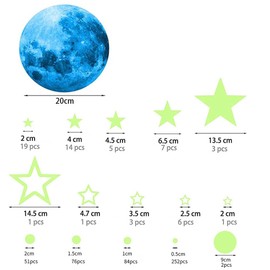 Glow in the Dark Stickers Luminous Stickers Starry Sky Glitter Stars Stickers Starry Sky Glitter Glitter Luminous Stickers Wallpaper Kindergarten Room Decoration Atmosphere Perfect DIY Tendon 526 pcs