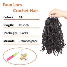 Vemet Soft Locs 10 Inch Synthetic 8 Packs Faux Locs Pre Looped Curly Wavy Crochet Hair For Black Women Hair Extensions