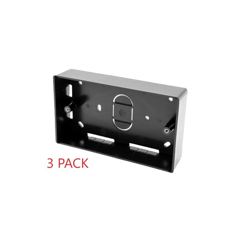 Surface Mounted Electrical pattress Box, Double Installation, Black 2 Gang