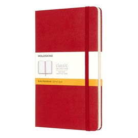 Moleskine Ruled Hard Cover Notebook - Scarlet Red - L/A5