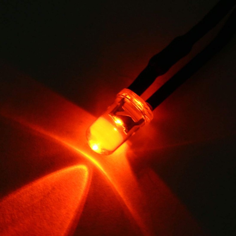 uxcell 3Pcs 5mm Pre Wired LED, Red DC3-5V Clear Lens,