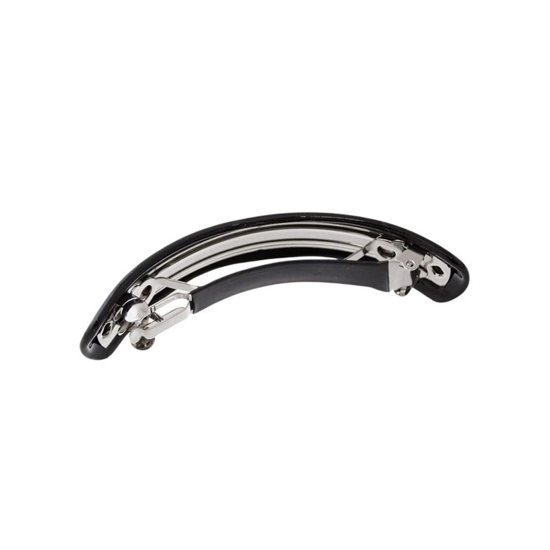 Vingtaine H7823-BK Barrette, Hair Clip, Color, Enamel, Oval Gloss, Office,