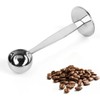 Silver Coffee Scoop Portable Stainless Steel Stand 2 in 1