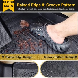 ZOKYUYS® Floor Mats for Mazda 3 2018 2017 2016 2015 2014, All-Weather Protection TPE Rubber Anti-Slip Waterproof Heavy Duty Automotive Accessories, Custom Car Mats Full Set Front & Rear Row Black