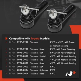 A-Premium 2 x Front Outer Tie Rod Ends, Compatible with Toyota Tacoma 1995-2004