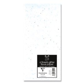 Clairefontaine – 20910-WC – Tissue paper - Pack of 6 folded sheets - Dimensions: 50x70cm - Pattern: White, Foil - Gift wrapping, Gift personalization, Creative hobbies