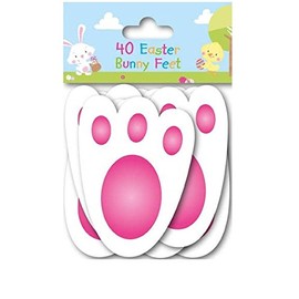 40 Easter Bunny Feet Kids Party Game Egg Hunt Rabbit Footprints Reusable 11cm