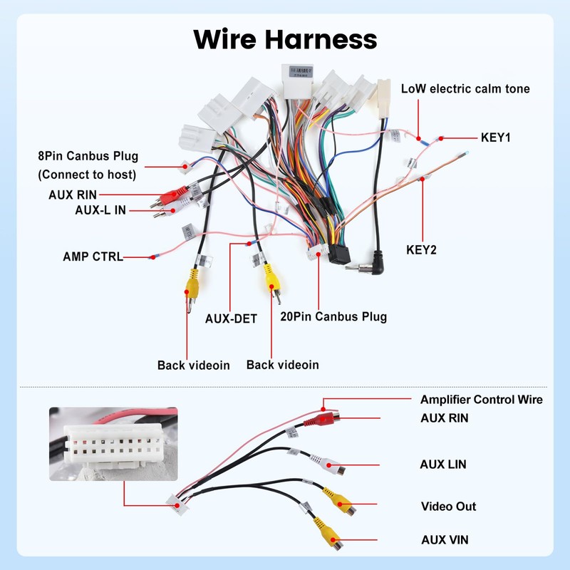 NHOPEEW Radio Wiring Harness Adapter Connector Compatible with Toyota Camry