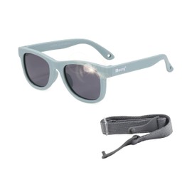 Maesy - Baby Sunglasses Indi - 0-2 Years - Flexible Bendable - Adjustable Elastic Band - Polarised UV400 Protection - Boys and Girls - Square (Light blue)