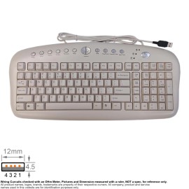 A4 Tech Keyboard USB A4 Tech Multi Media Multimedia KB-27 Beige