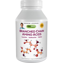 ANDREW LESSMAN Branched Chain Amino Acids 360 Capsules - Pure, Free-Form Essential BCAA Formula: Leucine, Isoleucine and Valine. Hypoallergenic. Easy-to-Swallow Capsules. No Additives.