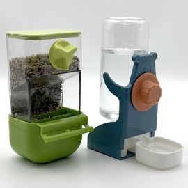 Automatic Bird Feeder for Cage, No Mess Automatic Bird Feeder Water Dispenser Set Acrylic Parrot Food Container Drinker Cage Accessories for Parakeet Canary Finch Cockatiel Lovebirds