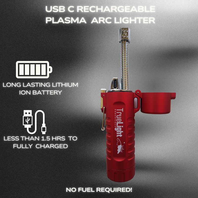 TrueLightEssentials Electric Rechargeable Plasma Lighter - Waterproof USB Arc Lighters