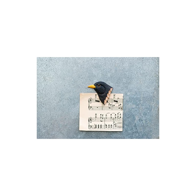 Wildlife Garden - Magnet Blackbird (WG4921) - Hand Carved
