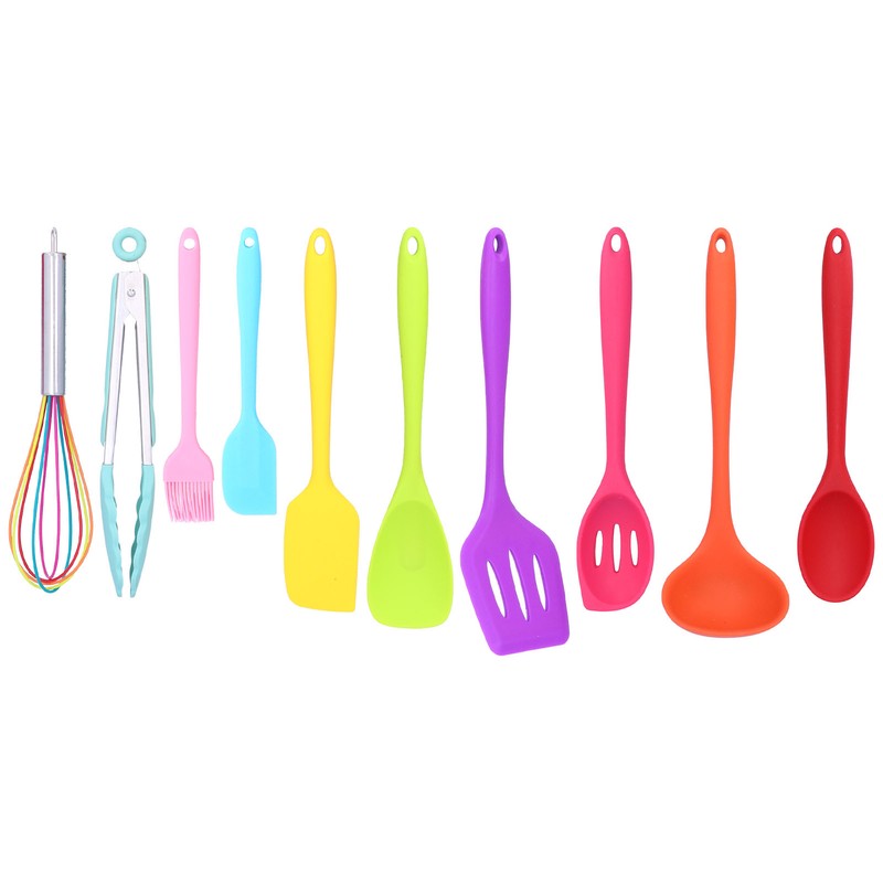 10Pcs set Silicone Kitchen Utensils Kitchenware Non Stick Spatula Spoon