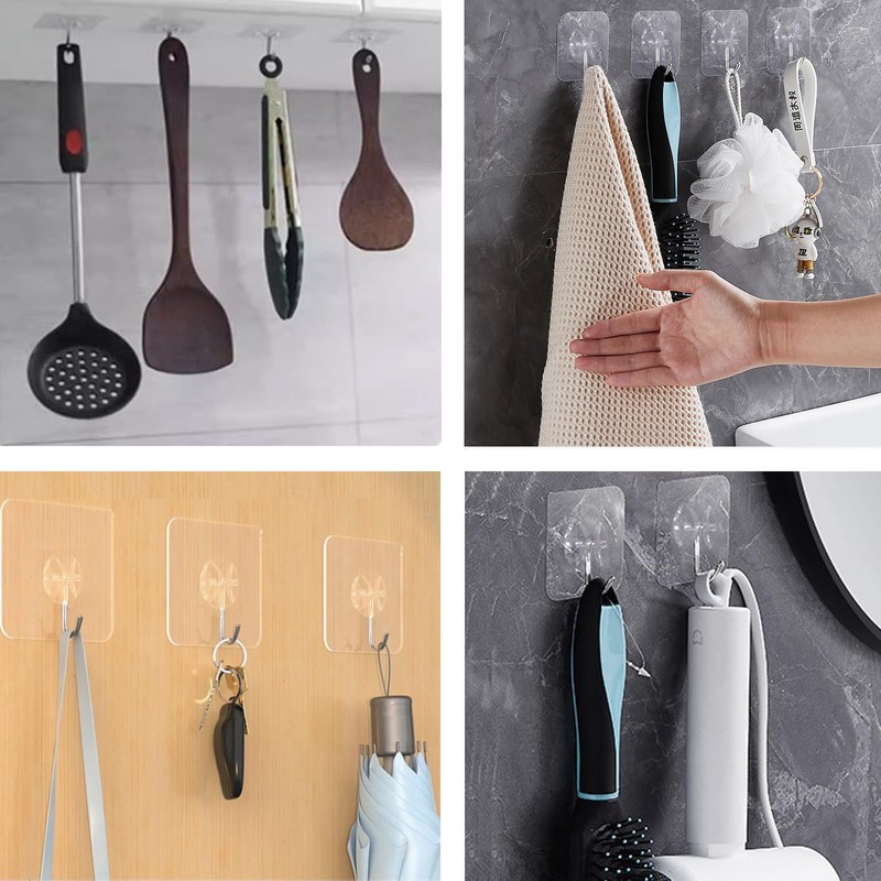 Large Adhesive Hooks for Hanging Heavy-Duty 44Ib(Max) 20 Packs, Wall