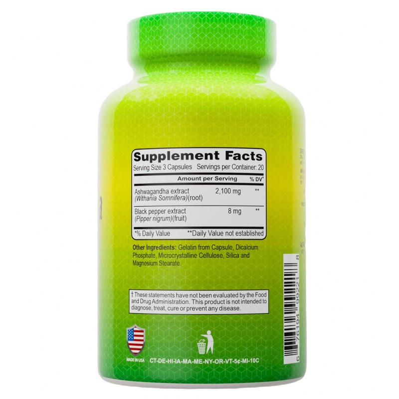 ALFA VITAMINS Ashwagandha Vitamin Supplement, 2,100 mg Pure Ashwagandha Root