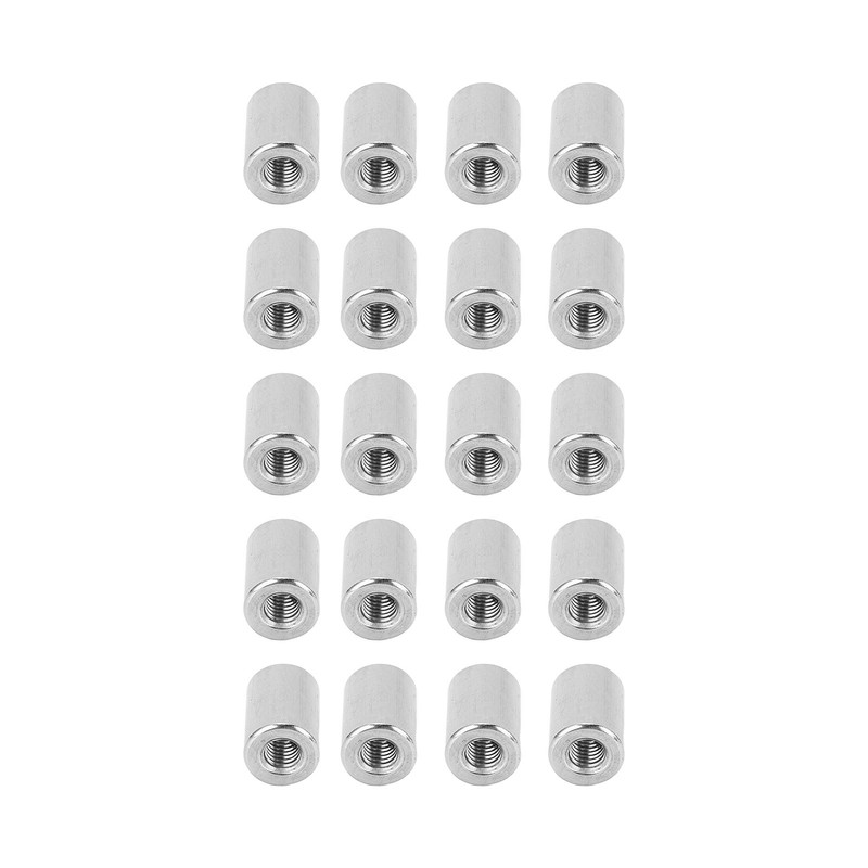 20Pcs Coupling Nut Round Rod Connector 304 Stainless Steel Female