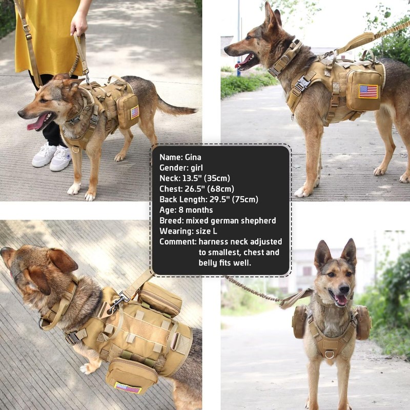 Forestpaw Tactical Dog Harness for Large Dogs,Tactical Dog Collar with