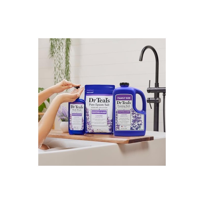 Dr Teal's Foaming Bath with Pure Epsom Salt, Soothe &