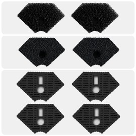 VCRAZE Turtle Tank Replacement Filter Media, Reptile Filter Replacement Parts, Including 2 x Coarse Sponge, 2 x Fine Sponge & 4 x Activated Carbon, for 10-40 Gal