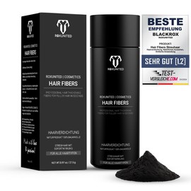 ROXUNITED Scattered Hair & Hair Powder 27.5 g [Black] Comparison Winner 2024 | For Men & Women | Perfect for Hair Thickening & as a Hair Filler | Pouring Hair | Increases Hair Volume