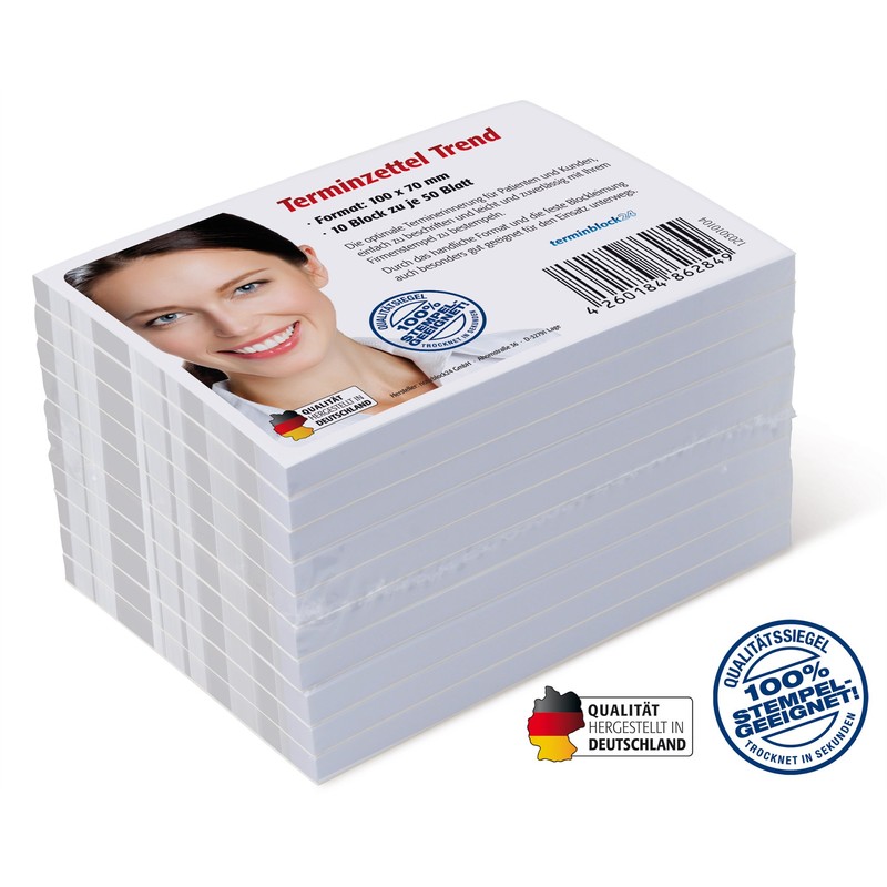 Trend Appointment Pad (10 Pads) Each 50 Appointment Sheets for