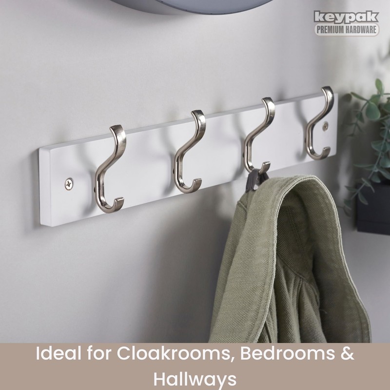 keypak Minimalistic Wall-Mounted Coat Rack – 4 Hooks on Stylish