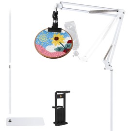 Embroidery Floor Stand, Hand Embroidery Stand, Lap Cross Stitch Stand, Suitable for Embroidery Hoops, Embroidery Hoop Stand, Cross Stitch Stand, Embroidery Stand for Cross Stitch Supplies（White）