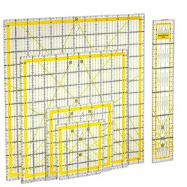 5 Pack Acrylic Quilting Ruler Set Kit Square Acrylic Quilter Ruler Fabric Cutting Ruler Clear Mark Acrylic Ruler Set Kit