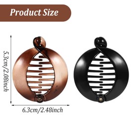 2 Pcs Round Hair Clip Small Banana Clip Plastic Fishtail Hair Clip Grips Fishtail Combs Ponytail Holder Fish Clips For Women Girls Hair Styling Long Straight Curly Thick Hair