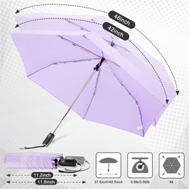 Lejorain Mini Flat Umbrella Automatic - Compact Foldable Umbrella for Travel Size Sturdy Lightweight Umbrellas Women Paraguas