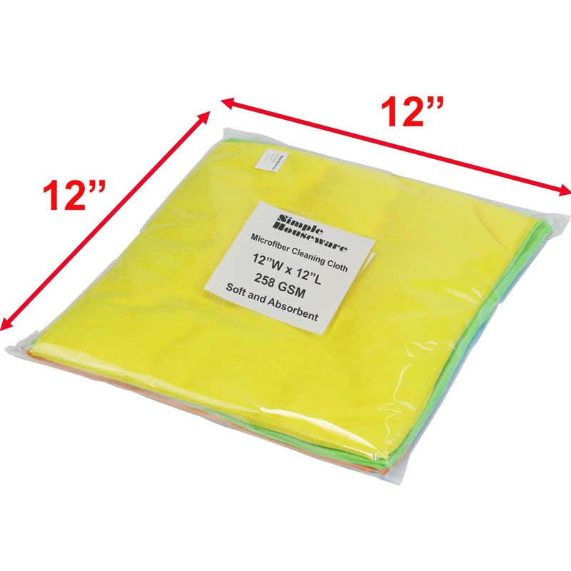 Simple Houseware 12 Pack Microfiber Cleaning Cloth (12" x 12")