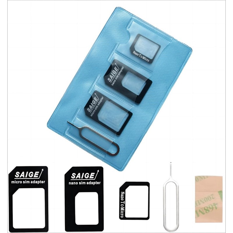 Sim Card Adapter Kit Includes Nano Sim Adapter/Micro Sim Adapter/Needle/Storage