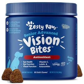 Zesty Paws Eye Supplement for Dogs - Vision Support with Antioxidants & Omega 3 Fatty Acids - 90 Chews