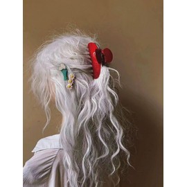 Large Hair Claw Clips For Women, Red Hair Clips Nonslip Retro Hair Clips for Thick & Thin Hair & Curly Hair Fashion Hair Accessories