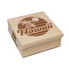 Hawaii Sunset Text with Palm Trees Square Rubber Stamp for
