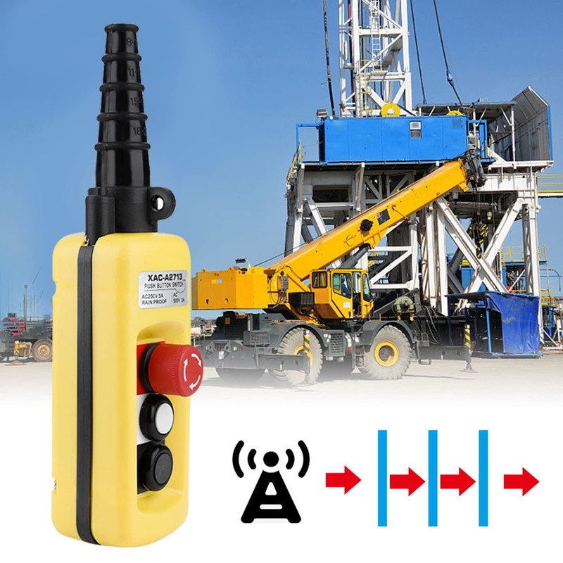 Fafeicy Hoist Button, 2-button Driving Control Switch XAC-A2713 with Emergency