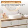 PATIKIL Leather Drawer Pulls, 4 Pcs Leather Handle Single Hole