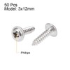 sourcing map Self-Tapping Screws Phillips Head 304 Stainless Steel Connection