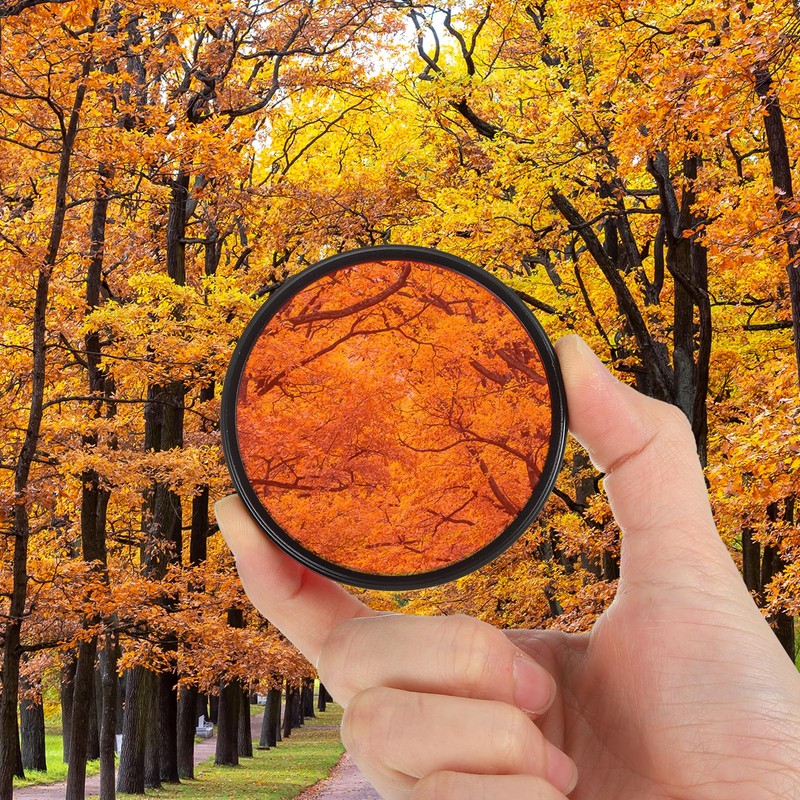 sourcing map 49mm Lens Filter,Full Red Camera Filter Scratch Optical