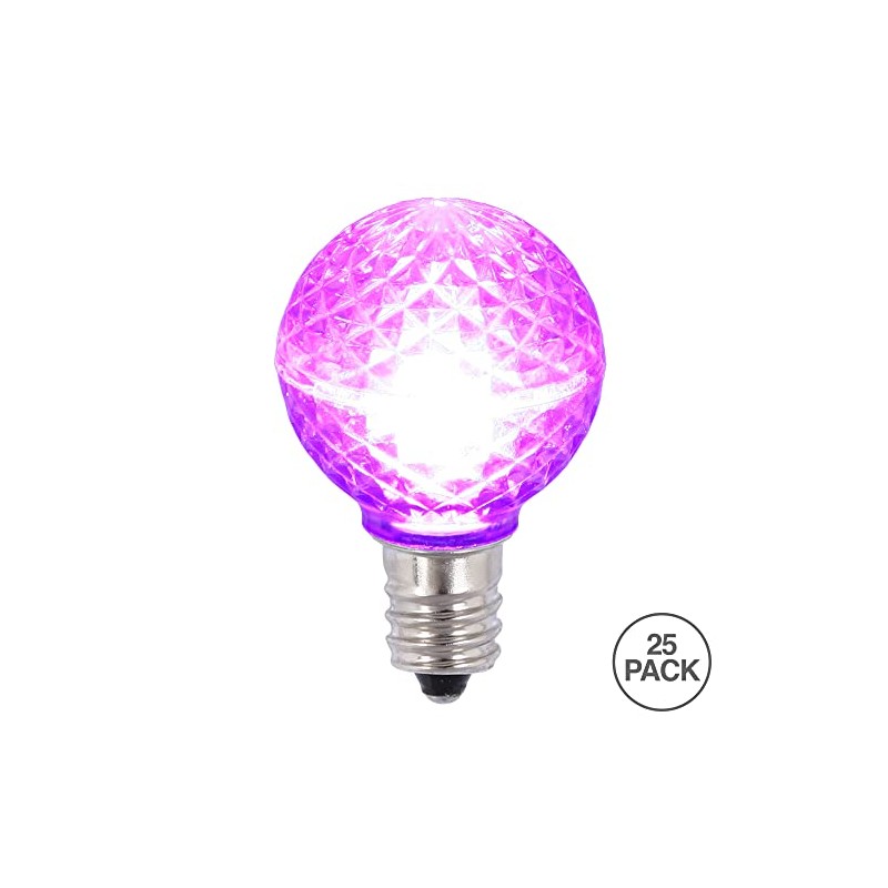 Vickerman G30 LED Purple Bulb E12 Nickel Base .45W, Package