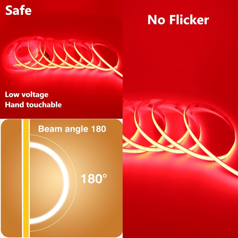 Cinlitek COB LED Strip Lights, 16.4ft Ultra High Density 12V