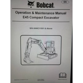 Bobcat E45 Compact Excavator Operation & Maintenance Manual Owner's  #6989436